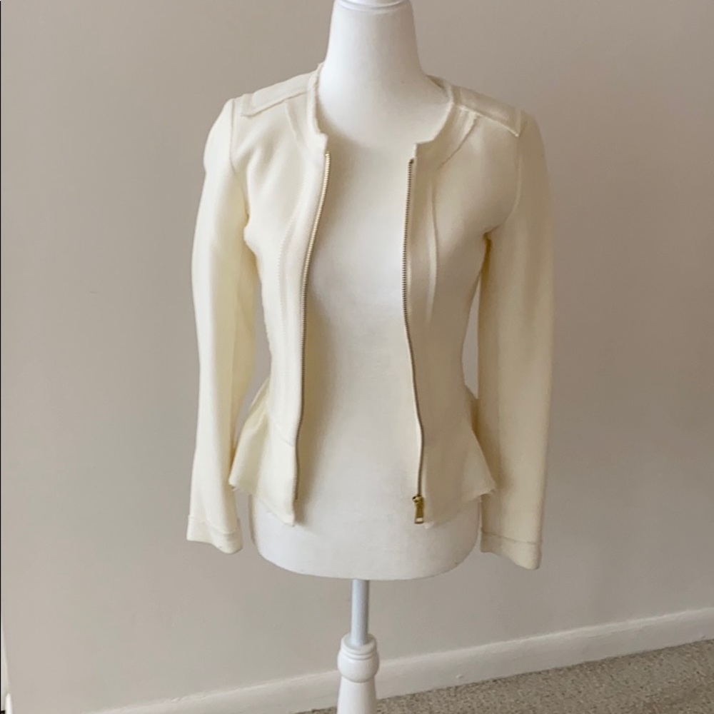 H&M Cream Peplum Jacket 2